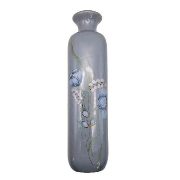 Vintage Ceramic Porcelain Bud Vase Tulips And Lily Of The Valley Gold Trim - Picture 1 of 9